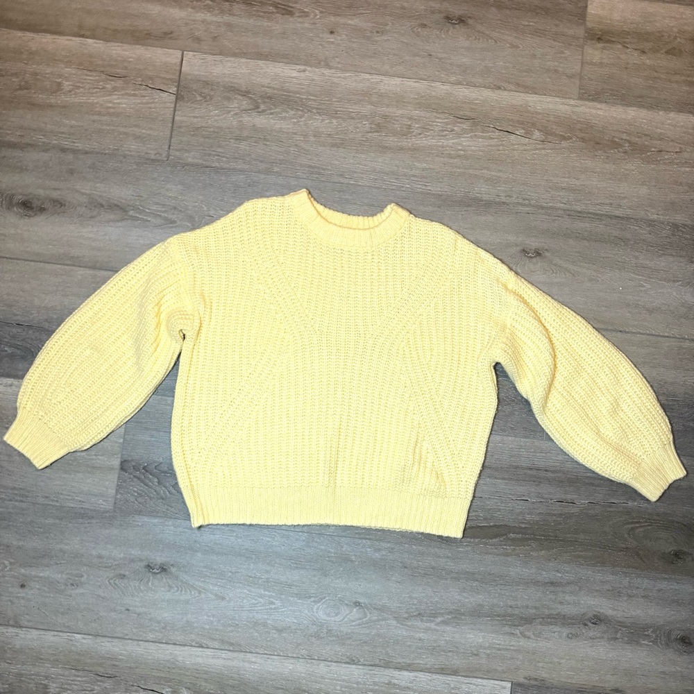 Chunky Knit Yellow Sweater Cozy Soft Pullover Casual Fall & Winter Layer Size XL